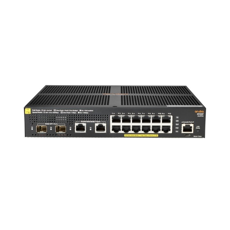 Aruba 2930F 12G PoE+ 2G/2SFP+ - Switch - L3 - managed - 12 x 10/100/1000 (PoE+)